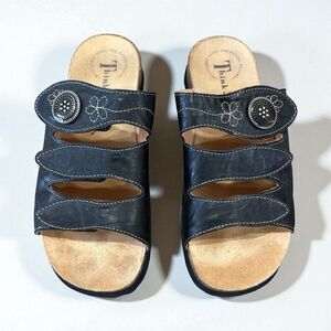 Think! 25 99366 02 39 11 Black Leather Sandals size 39 Excellent Condition
